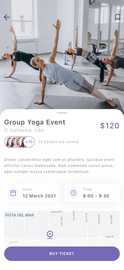 Event Finder Mobile App UI Kit - Screenshot 2