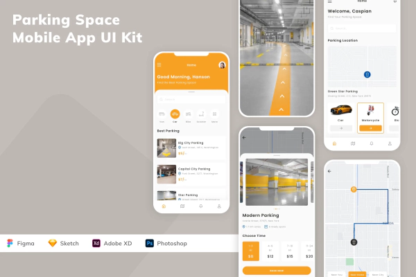 Parking Space Mobile App UI Kit
