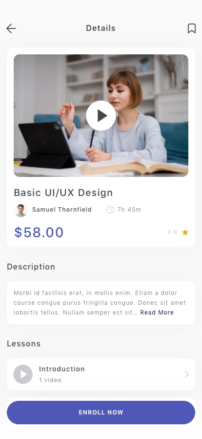 Learning Mobile App UI Kit - Screenshot 2