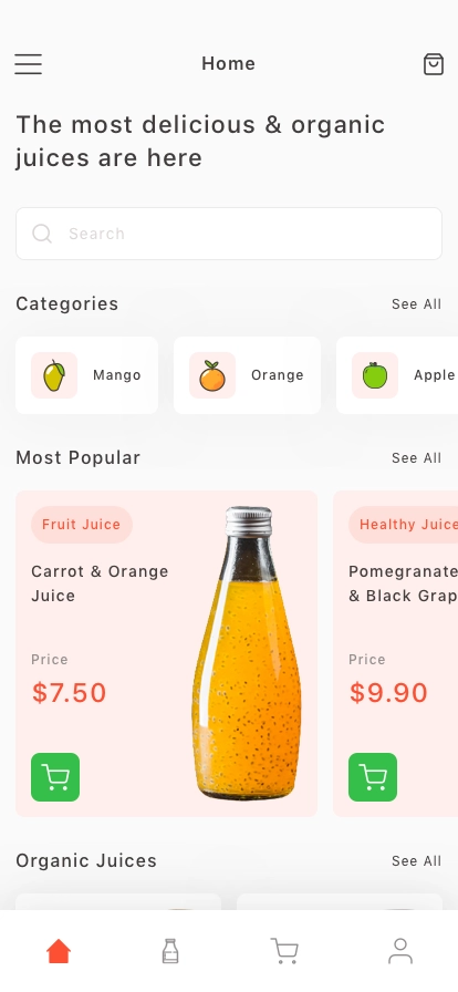 Fruit Juice Delivery App UI Kit for Figma, Sketch & XD | UIworkshop