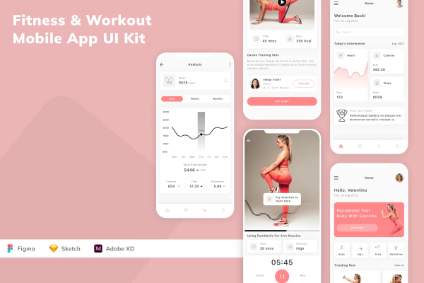 Fitness & Workout Mobile App UI Kit