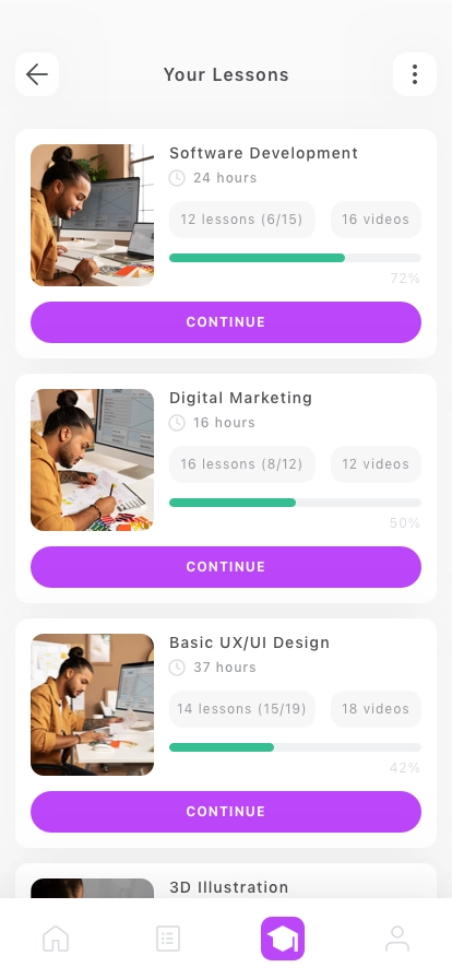 Online Learning Course Mobile App UI Kit - Screenshot 4