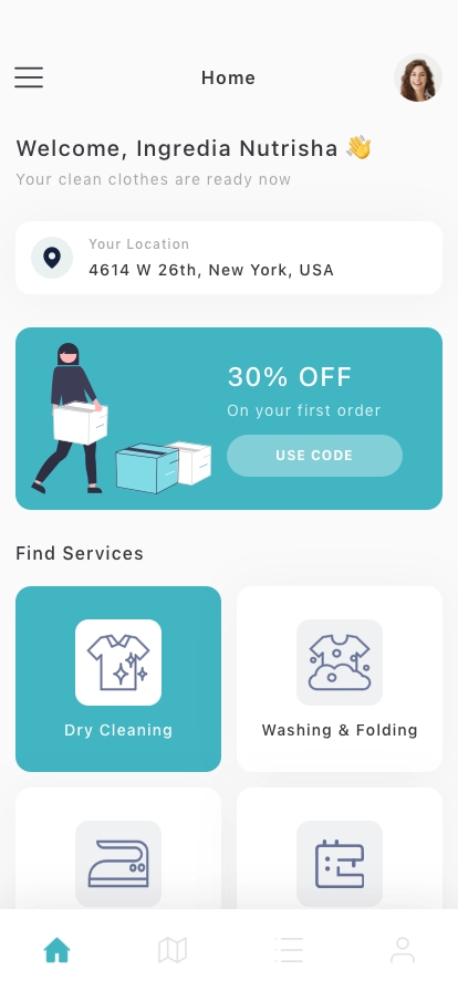 Laundry Mobile App UI Kit - Screenshot 1