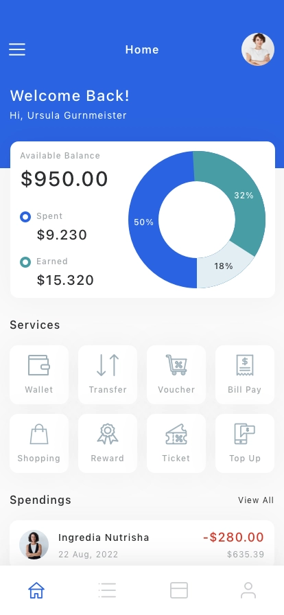 Digital Wallet Mobile App UI Kit - Screenshot 1