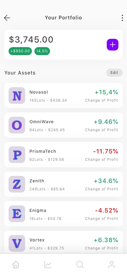 Stock Market Mobile App UI Kit - Screenshot 3