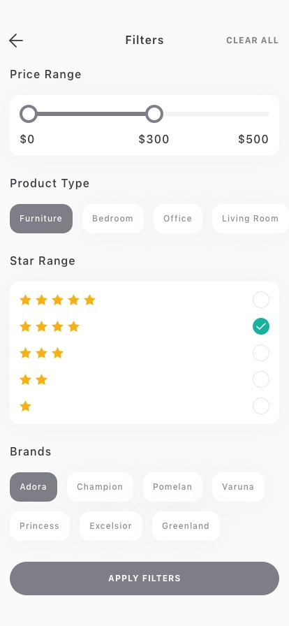 Furniture Ecommerce Mobile App UI Kit - Screenshot 2