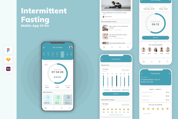 Intermittent Fasting Mobile App UI Kit