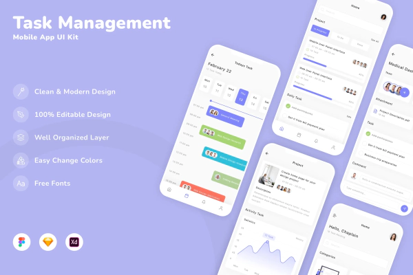 Task Management Mobile App UI Kit