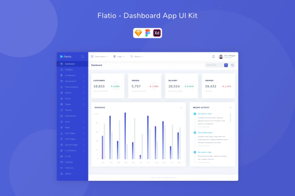 Flatio - Dashboard App UI Kit