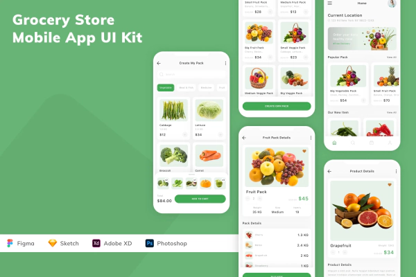 Grocery Store Mobile App UI Kit