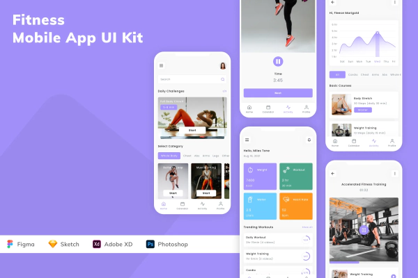 Fitness Mobile App UI Kit