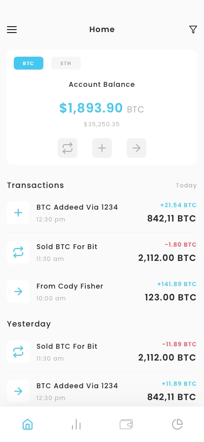 Cryptocurrency & Token Wallet App UI Kit - Screenshot 1