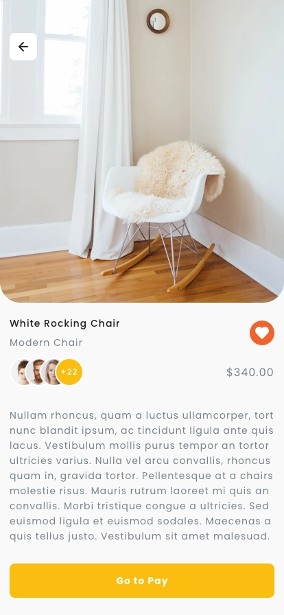 Chair Shop e-Commerce Mobile App UI Kit - Screenshot 5