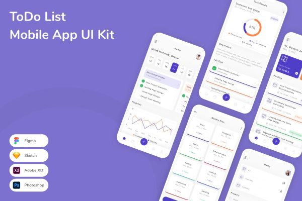 ToDo List Mobile App UI Kit