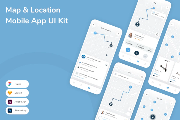Map & Location Mobile App UI Kit