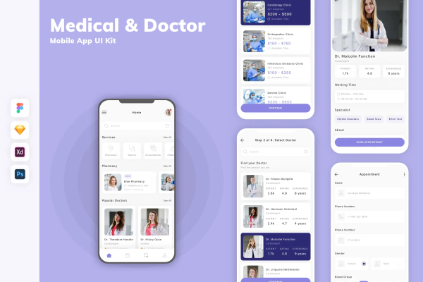 Medical & Doctor Mobile App UI Kit