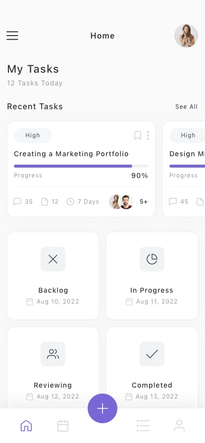 Project & Work Planner Mobile App UI Kit - Screenshot 3