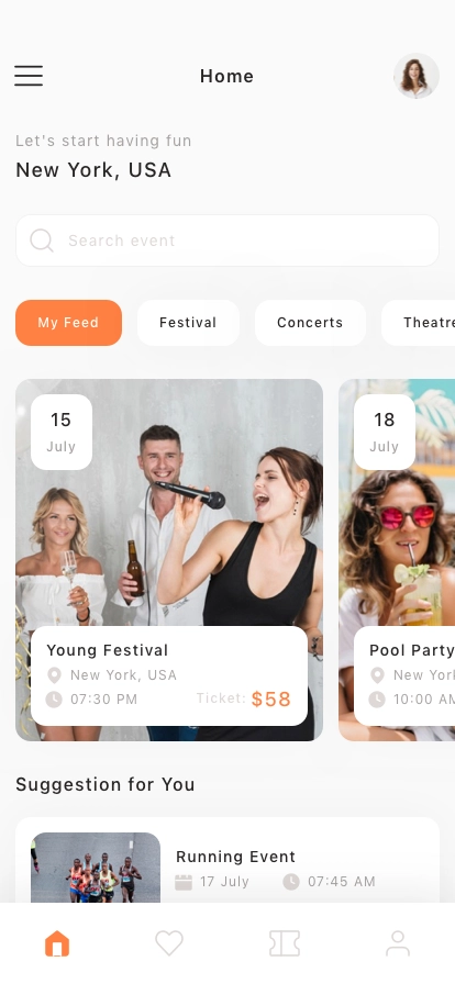 Event Finder Mobile App UI Kit - Screenshot 2