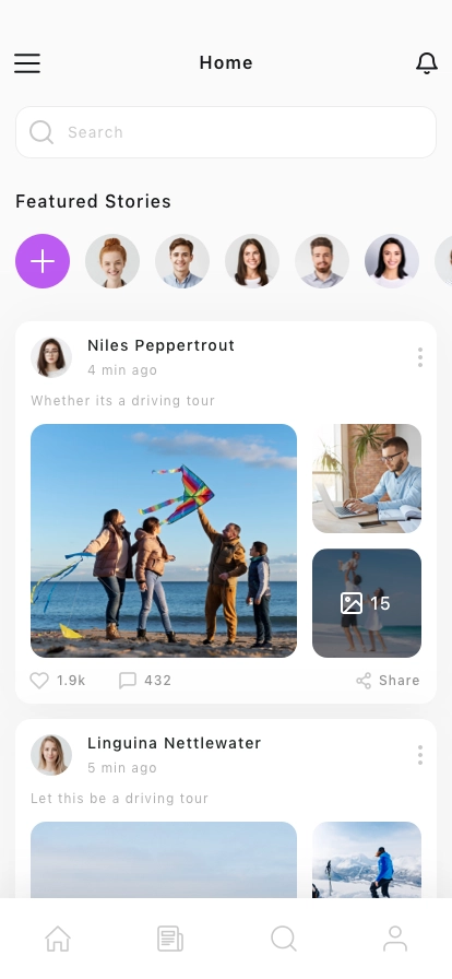 Social Media Dashboard Mobile App UI Kit - Screenshot 1