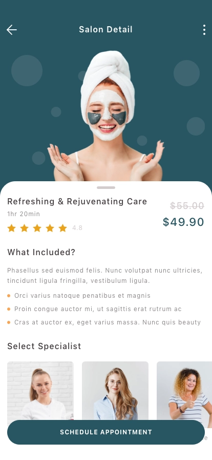 Beauty & Spa Salon Mobile App UI Kit - Screenshot 2