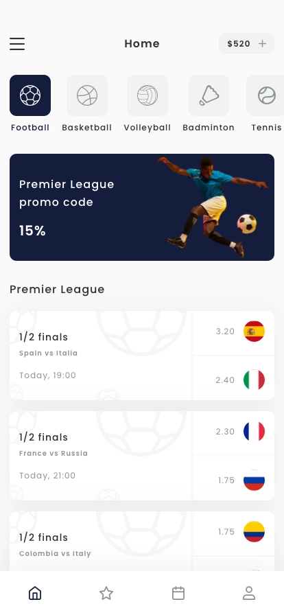Sports Betting Mobile App UI Kit - Screenshot 1