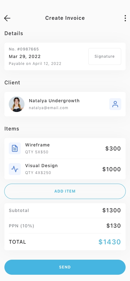 Invoice Management Mobile App UI Kit - Screenshot 2