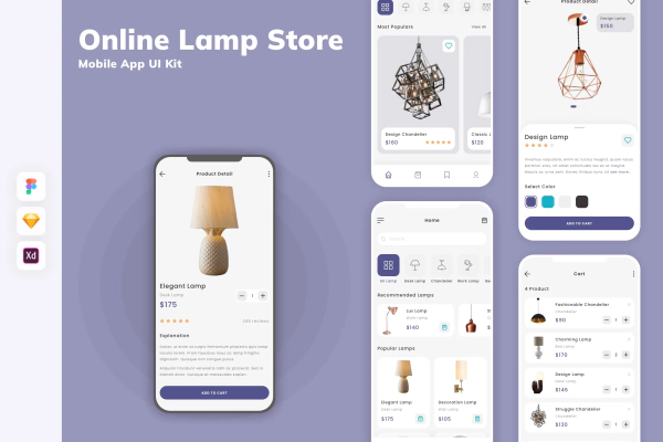 Online Lamp Store Mobile App UI Kit