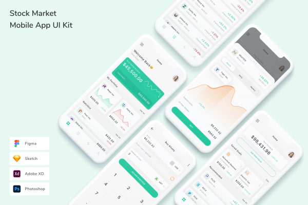 Stock Market Mobile App UI Kit