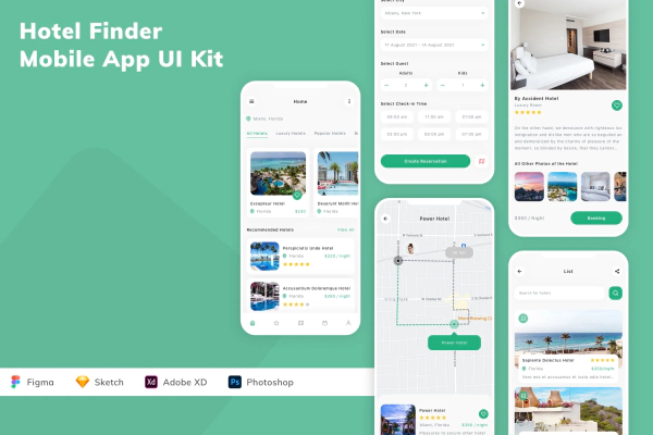Hotel Finder Mobile App UI Kit