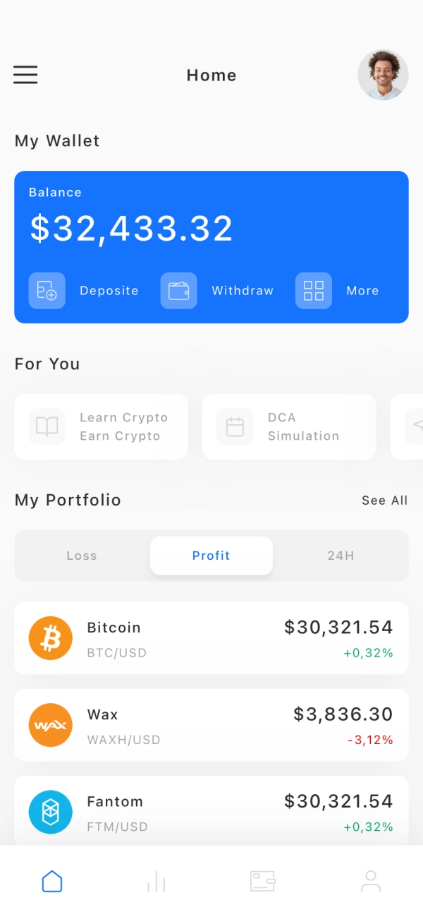 Cryptocurrency Market Mobile App UI Kit - Screenshot 1