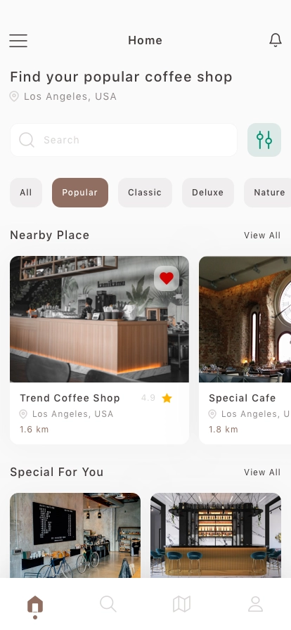 Nearby Coffee Shop Mobile App UI Kit - Screenshot 1