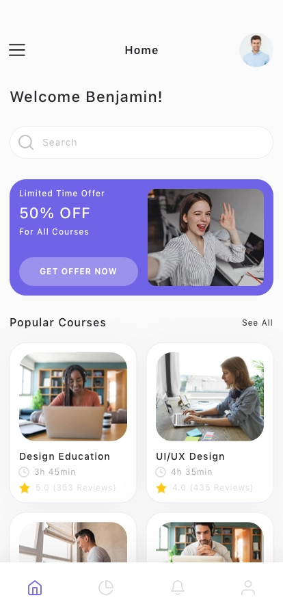 Learning Platform Mobile App UI Kit - Screenshot 3