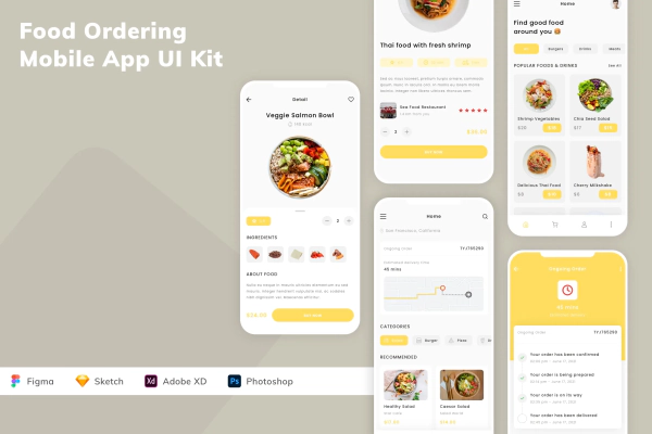 Food Ordering Mobile App UI Kit
