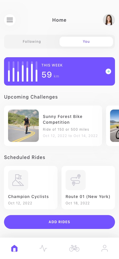 Cycling Mobile App UI Kit - Screenshot 3