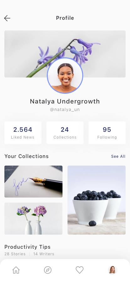 Social Blogging Mobile App UI Kit - Screenshot 4