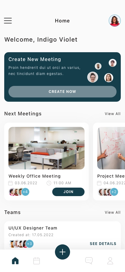 Team Meeting Mobile App UI Kit - Screenshot 1