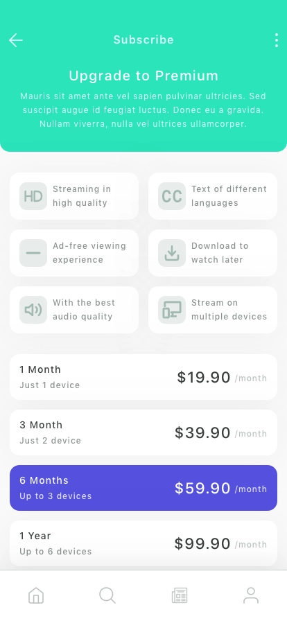 Streaming Football Mobile App UI Kit - Screenshot 5