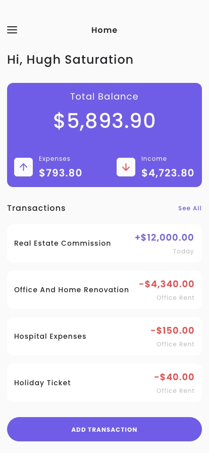 Money & Credit Card Management App UI Kit - Screenshot 1