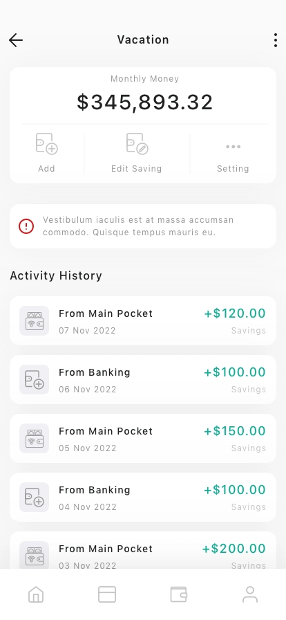 Wallet & Finance Mobile App UI Kit - Screenshot 4