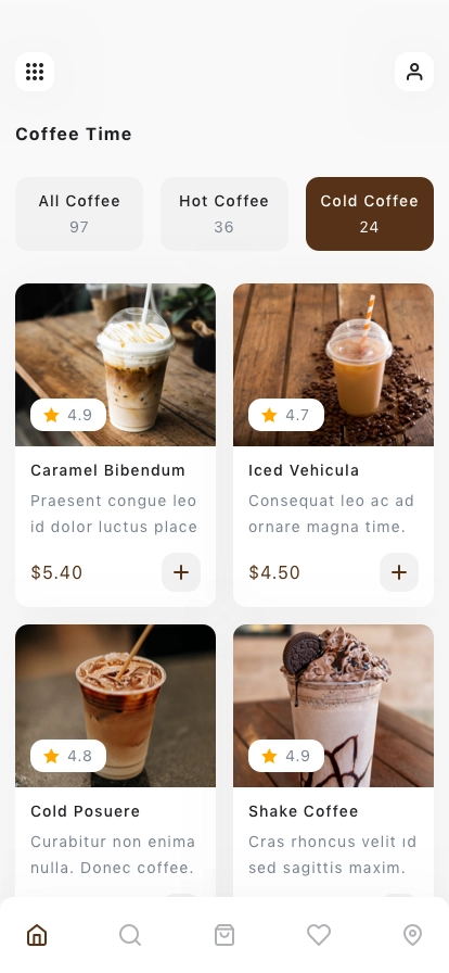 Coffee Shop Mobile App UI Kit - Screenshot 1