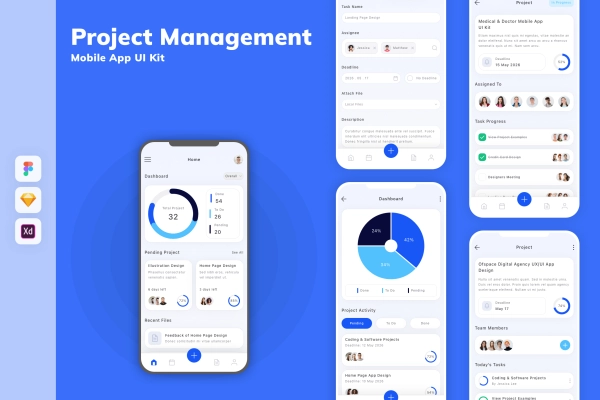 Project Management Mobile App UI Kit