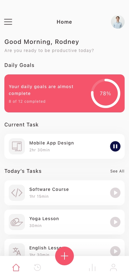 Pomodoro Mobile App UI Kit - Screenshot 1