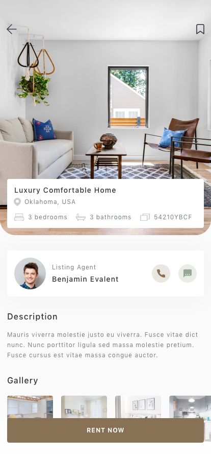 Home Rental Mobile App UI Kit - Screenshot 5