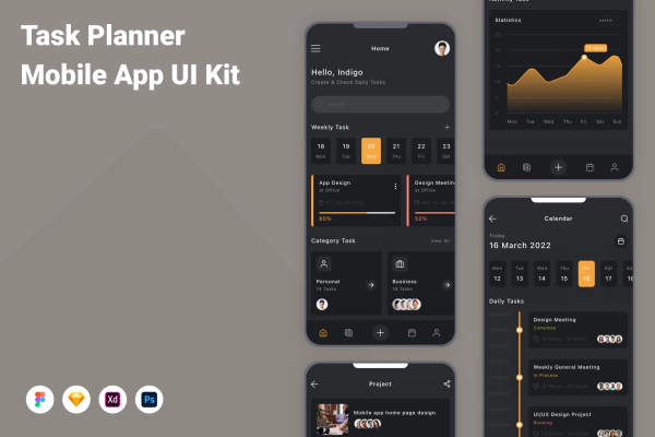 Task Planner Mobile App UI Kit