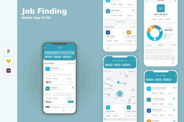 Job Finding Mobile App UI Kit