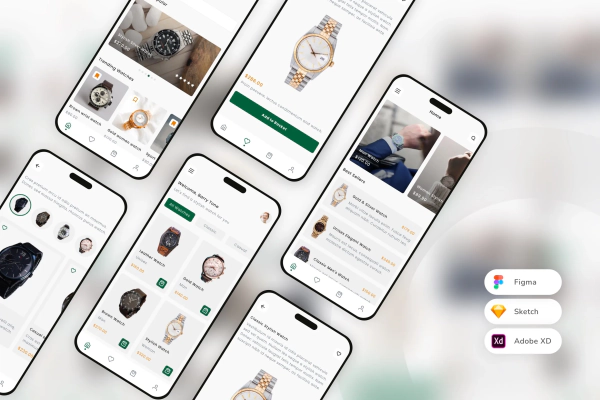 Watches Shop e-Commerce Mobile App UI Kit