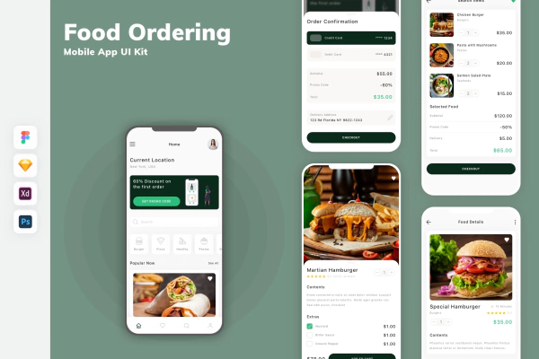 Food Ordering Mobile App UI Kit