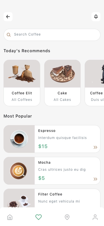 Coffee Shop Mobile App UI Kit - Screenshot 2