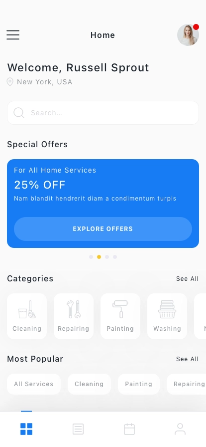 Home Service Mobile App UI Kit - Screenshot 3