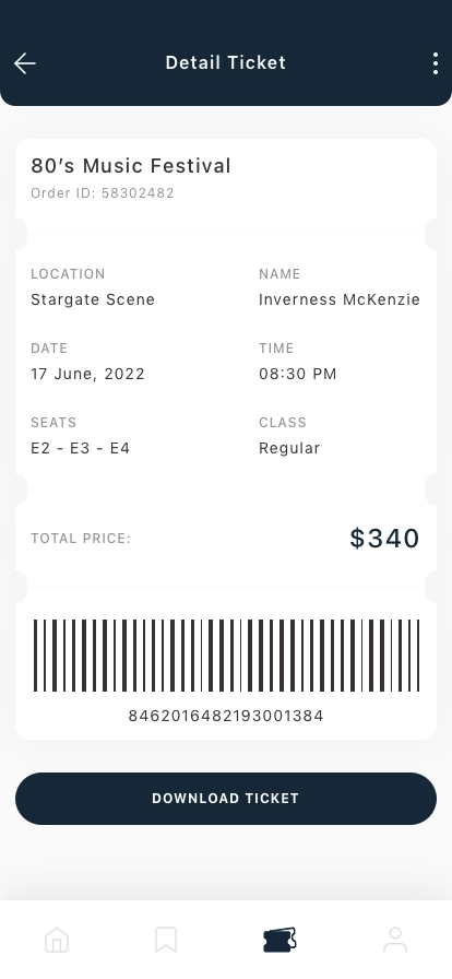 Event Booking & Ticketing Mobile App UI Kit - Screenshot 4